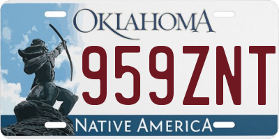 OK license plate 959ZNT