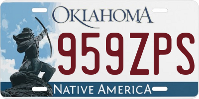 OK license plate 959ZPS