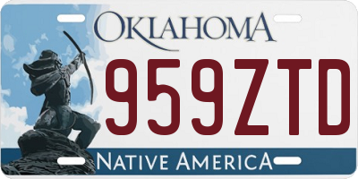 OK license plate 959ZTD
