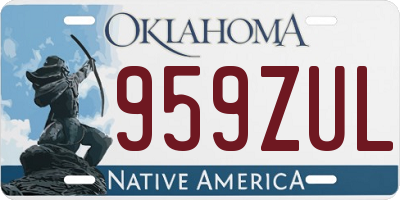 OK license plate 959ZUL