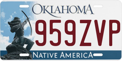 OK license plate 959ZVP