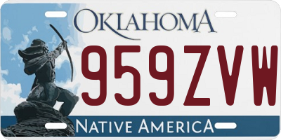 OK license plate 959ZVW