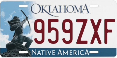 OK license plate 959ZXF