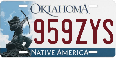 OK license plate 959ZYS