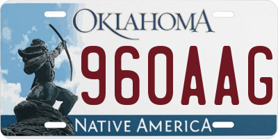 OK license plate 960AAG