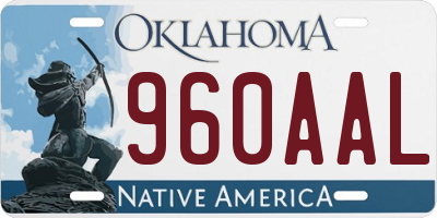 OK license plate 960AAL