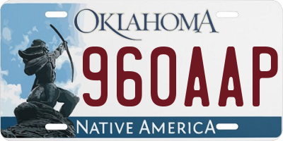 OK license plate 960AAP