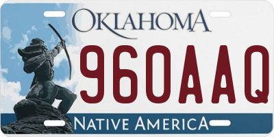 OK license plate 960AAQ