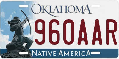 OK license plate 960AAR