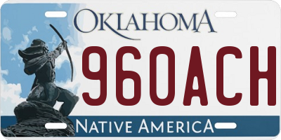 OK license plate 960ACH
