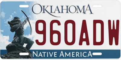 OK license plate 960ADW