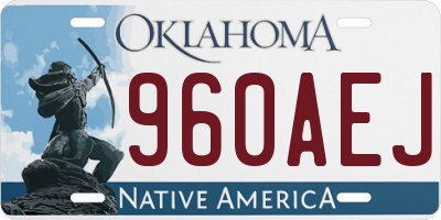 OK license plate 960AEJ