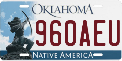 OK license plate 960AEU