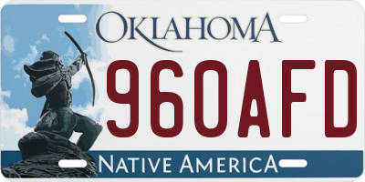 OK license plate 960AFD