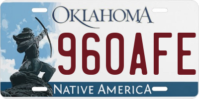 OK license plate 960AFE
