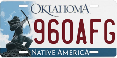 OK license plate 960AFG
