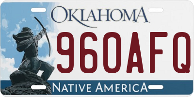 OK license plate 960AFQ