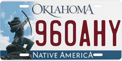 OK license plate 960AHY