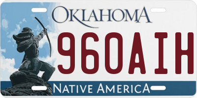 OK license plate 960AIH