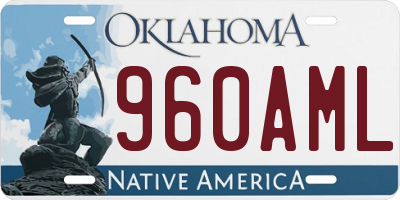 OK license plate 960AML
