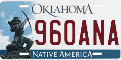 OK license plate 960ANA