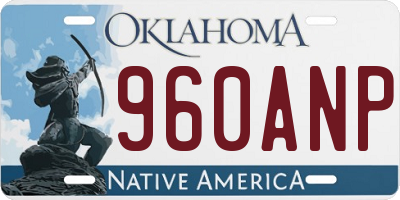 OK license plate 960ANP