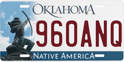OK license plate 960ANQ