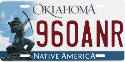 OK license plate 960ANR