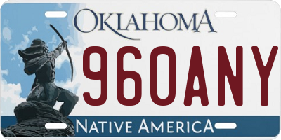 OK license plate 960ANY