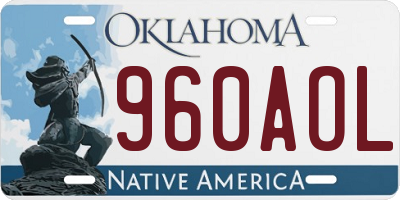 OK license plate 960AOL