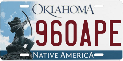 OK license plate 960APE