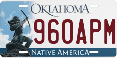 OK license plate 960APM
