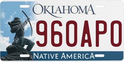 OK license plate 960APO