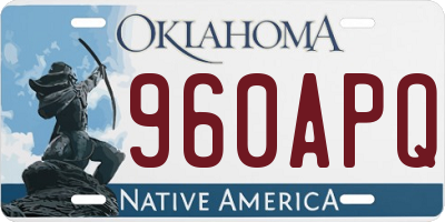 OK license plate 960APQ