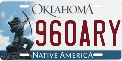 OK license plate 960ARY
