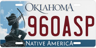 OK license plate 960ASP