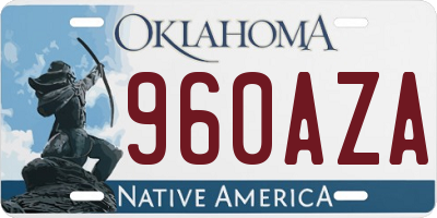 OK license plate 960AZA