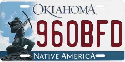 OK license plate 960BFD