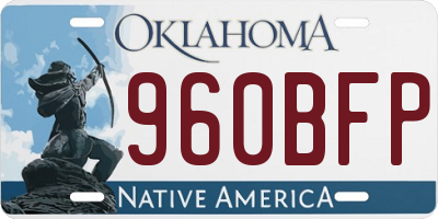 OK license plate 960BFP