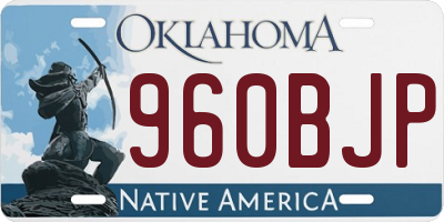 OK license plate 960BJP