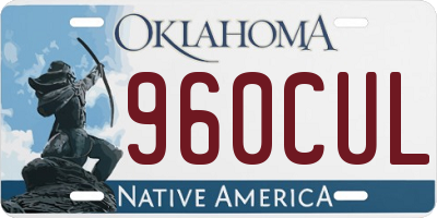 OK license plate 960CUL