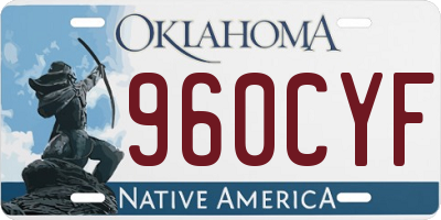 OK license plate 960CYF