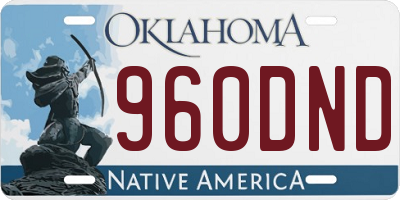 OK license plate 960DND