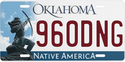 OK license plate 960DNG