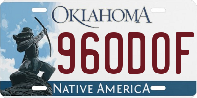 OK license plate 960DOF