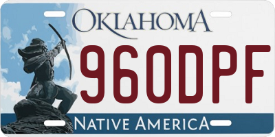 OK license plate 960DPF