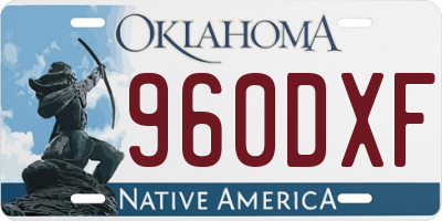 OK license plate 960DXF