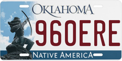 OK license plate 960ERE