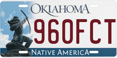 OK license plate 960FCT