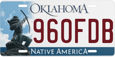 OK license plate 960FDB
